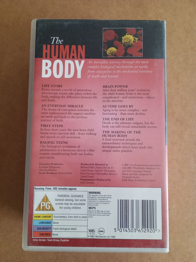 Sıfır,Jelatininde "The Human Body" Belgesel VHS Çift Kaset - 3