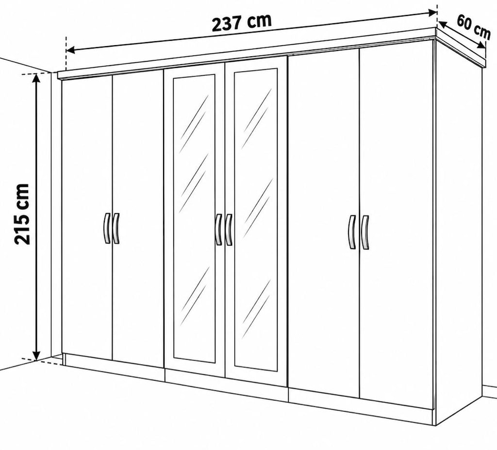 6 Kapaklı Aynalı Gardırop – Çok Kullanışlı ve Şık - 5