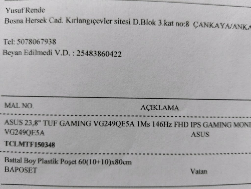 Asus TUF VG5A Oyuncu Monitörü - 3