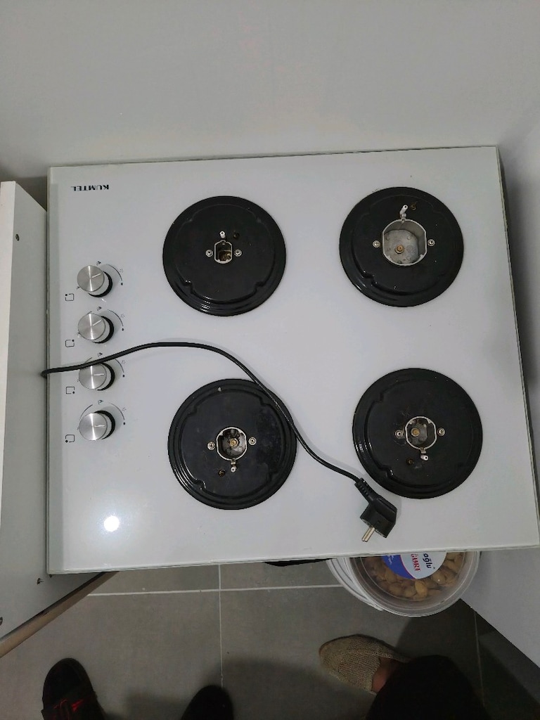 Kumtel Beyaz Cam Ankastre Set - 4
