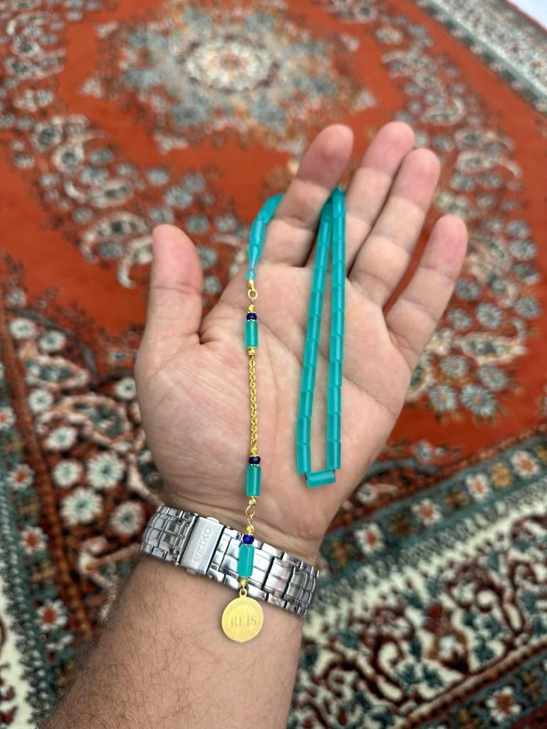 orijinal altın zincirli uçak camı Tesbih
