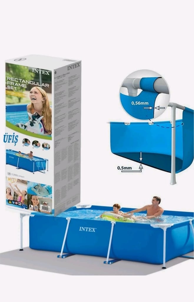 İntex 28271 260*160*65 havuz ve Bestway 58383 filtre İntex 28036 örtü