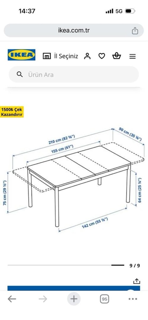 ikea yemek masa ve 4 sandalye - 6