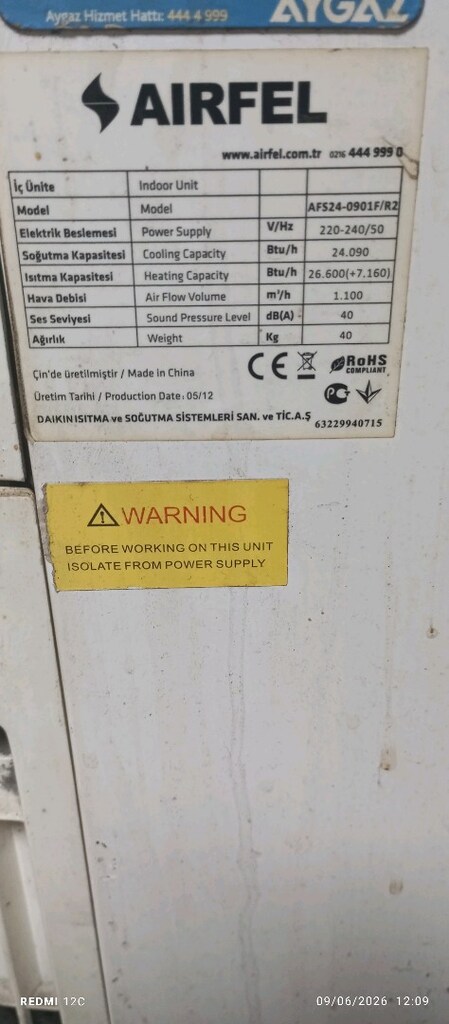 Airfel 24000 BTU salon tip dik klima - 4