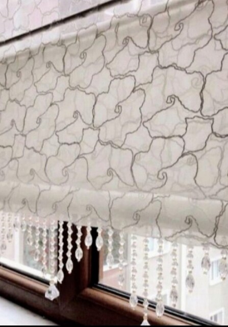 KATLI MEKANİZMALI BONCUKLU TÜL PERDE stor 90 x200cm kapı