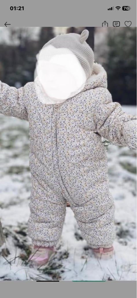 zara çiçek desenli bebek tulum - 2