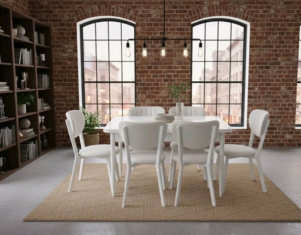 İmalattan Sıfır - Full MDF High Gloss Lüks Yemek Masası Takımı KAÇMAZ - 20