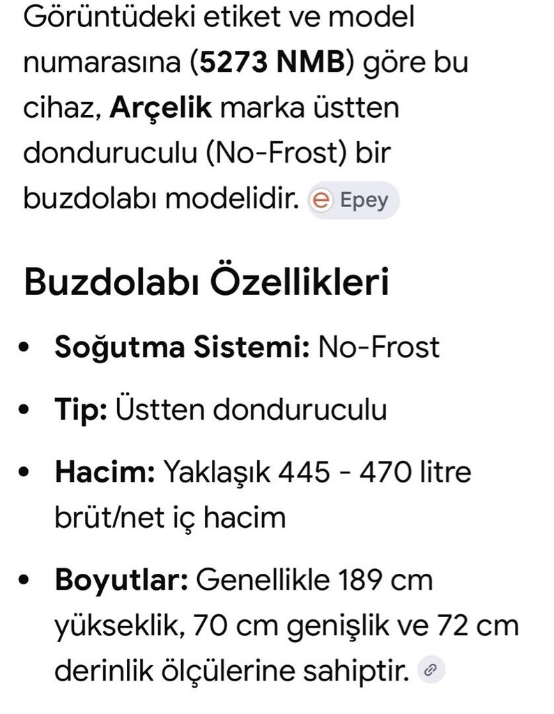 Arçelik no frost buzdolabı - 8