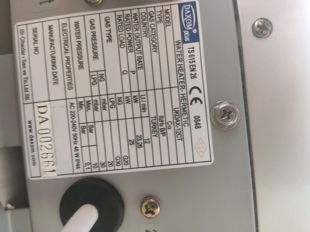 DAXOM 12L Hermetik Şofben - Temiz - 4