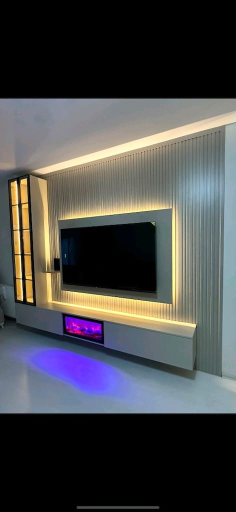 Duvar Paneli Tv Ünitesi Duvar Ünitesi Şömineli modern - 3