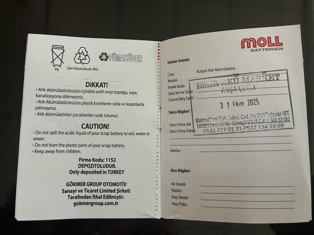 MOLL 86086 12V 86 Ah AFB akü - 5