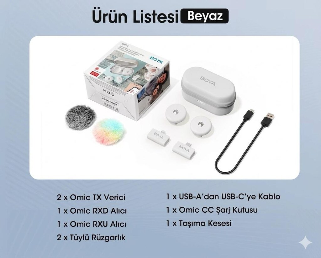 BOYA Omic-W Kablosuz Yaka Mikrofonu (Lightning & USB-C) - 4
