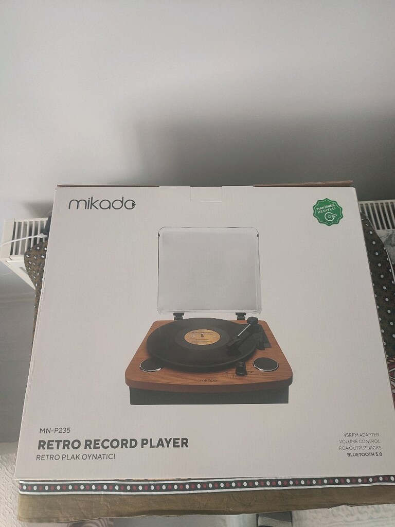 MİKADO Sıfır.ahşap retro pikap 33 45 78 plakçalar USB Bluetooth SD hop - 4