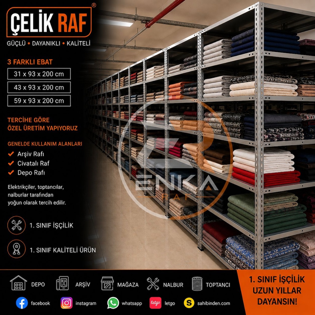 ---31*93 - 43*93 - 59*93 1.SINIF İŞÇİLİK-1.KALİTE MALZEME ÇELİK RAF--- - 5