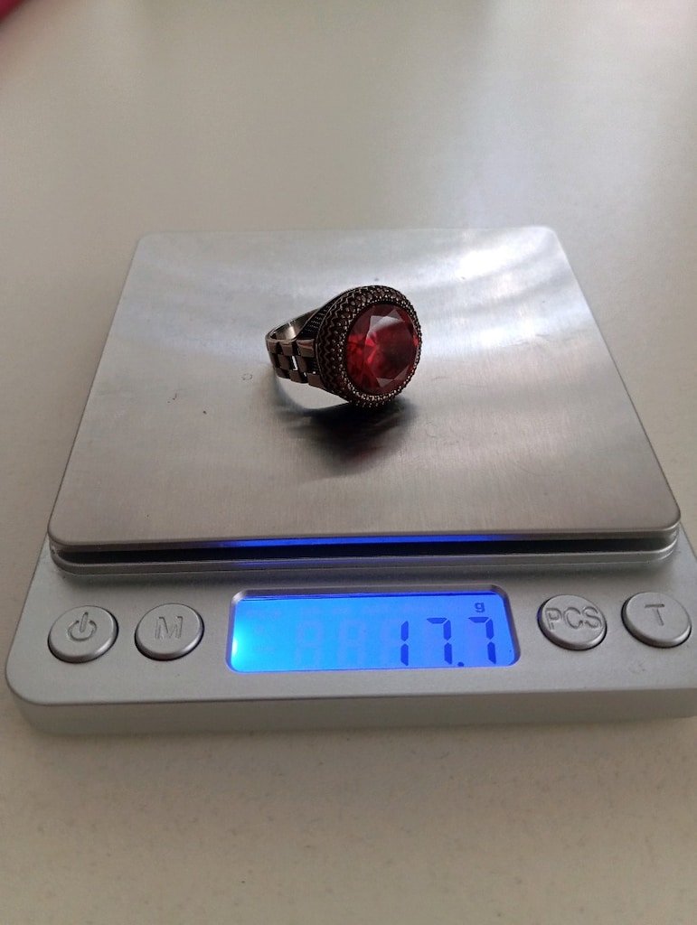 Zirkon taşlı,925 ayar gümüş yüzük - 7