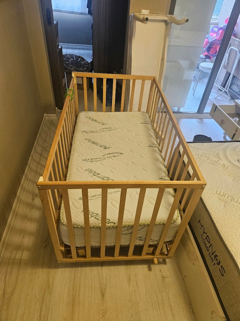 SIFIR AYARINDA Asansörlü Anne Yanı Olabilen Karyola +BAMBU YAYLI YATAK - 4