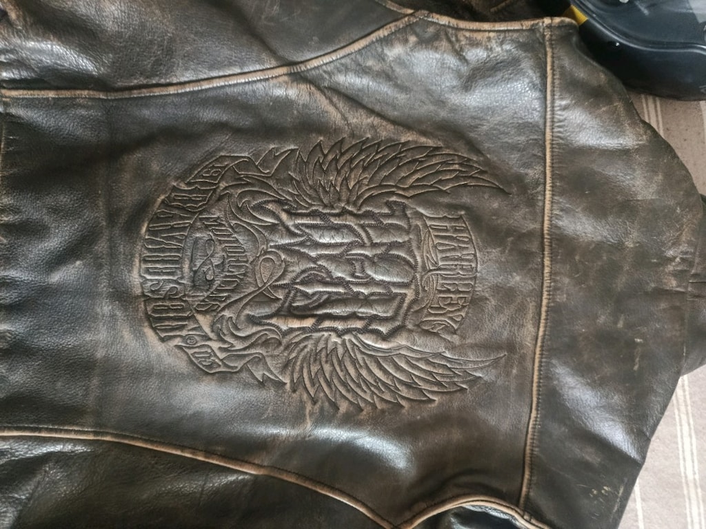 Orijinal Harley-Davidson Eskitme Deri Erkek Ceket Nadir Vintage