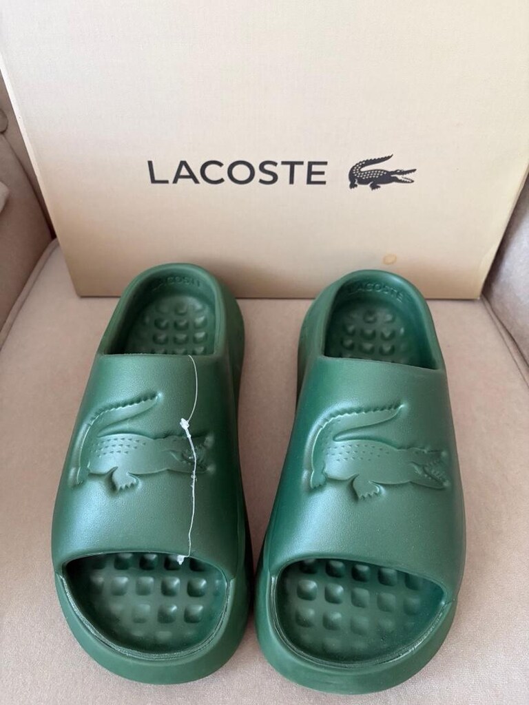 Orijinal lacoste terlik yeşil renk sıfır etiketli unisex