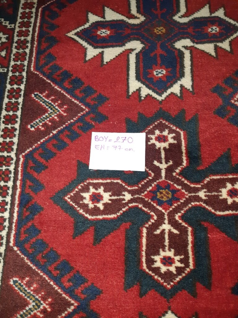 antika el dokuması halı 270x77 - 3