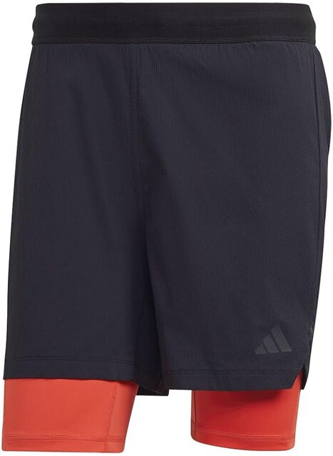 Adidas Erkek 2'si 1 arada Pow Şort, Siyah/Rojbri/Siyah, M (Sıfır-Yeni)