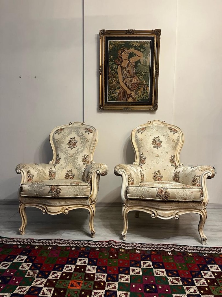Kervan Eskitme Cilalı Çift Berjer - 16