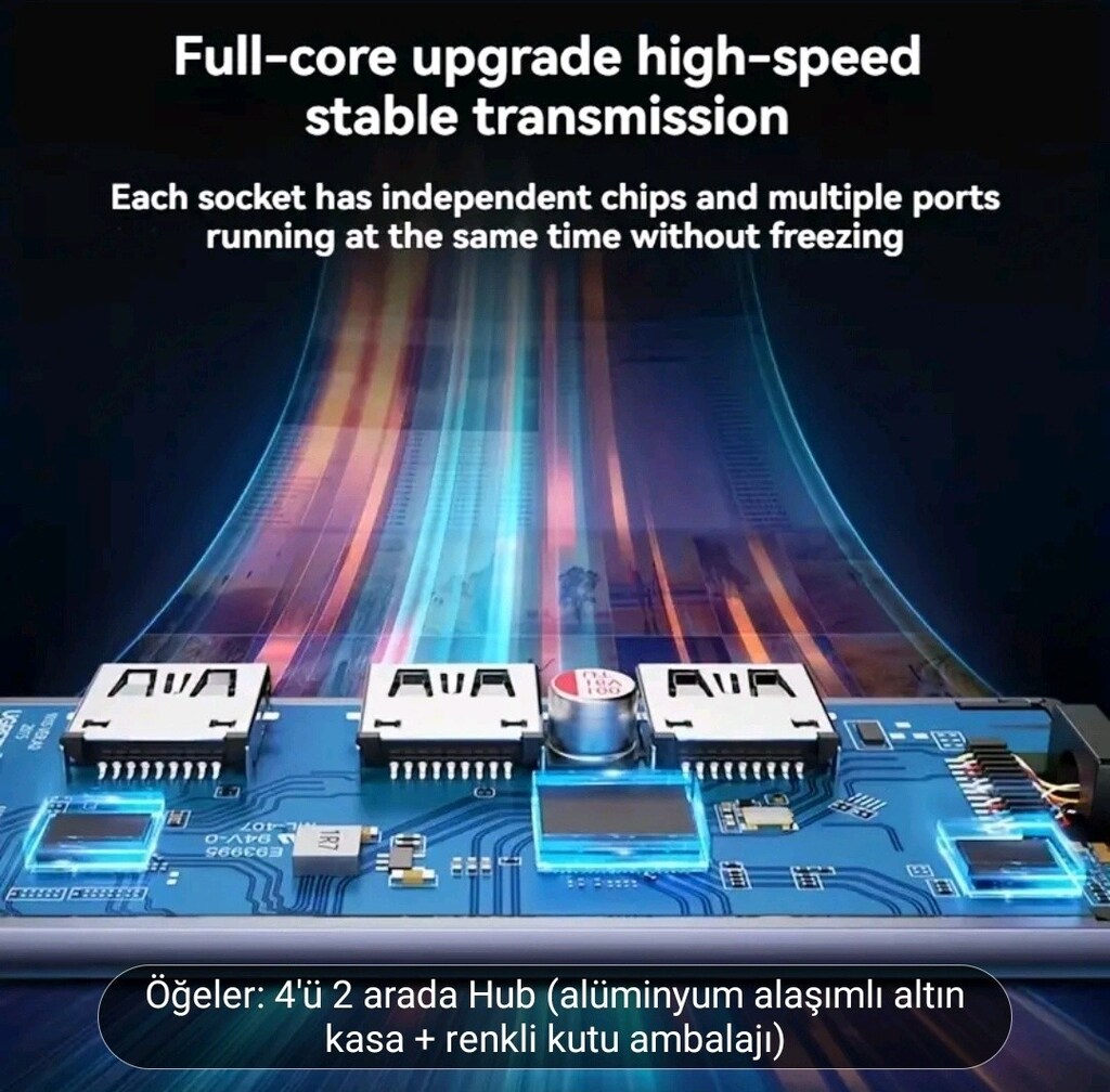 4 in 1 USB ve Type C giriş Çoklayıcı. Sıfır kutusunda yurt dışı - 12