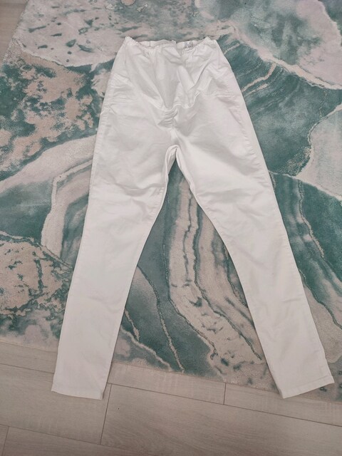 Hamile beyaz canvas pantolon