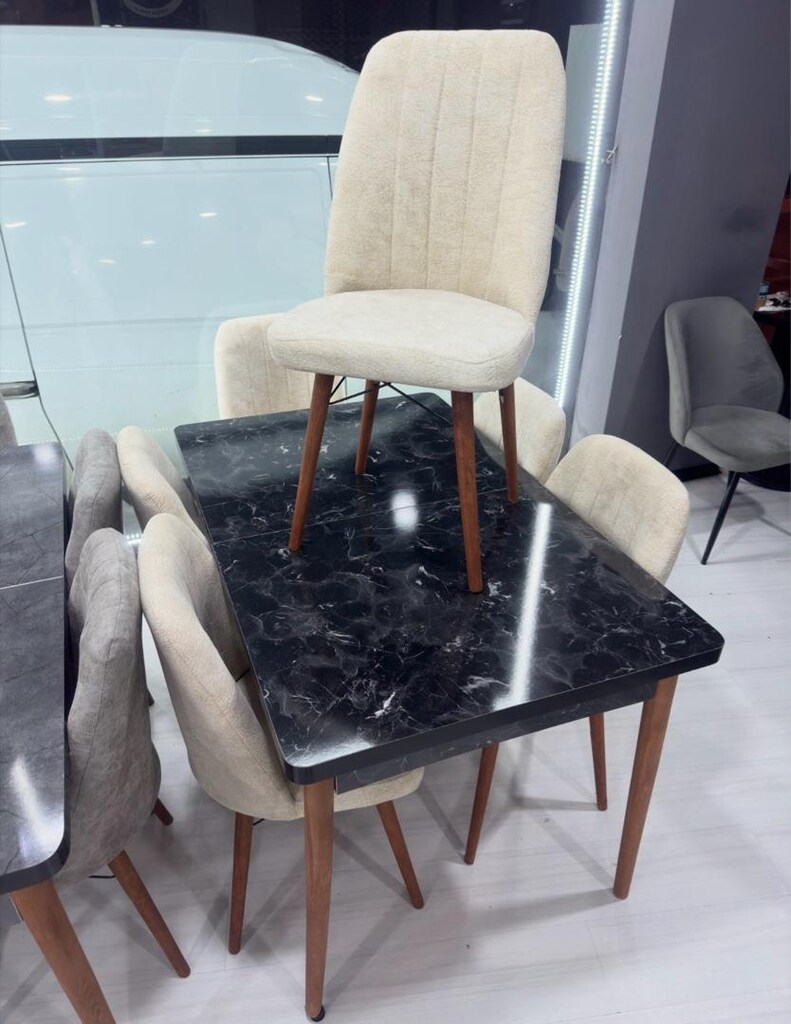 SIFIR KELEBEK AÇILIR YEMEK MASASI & SIFIR 6 ADET SANDALYE - 2