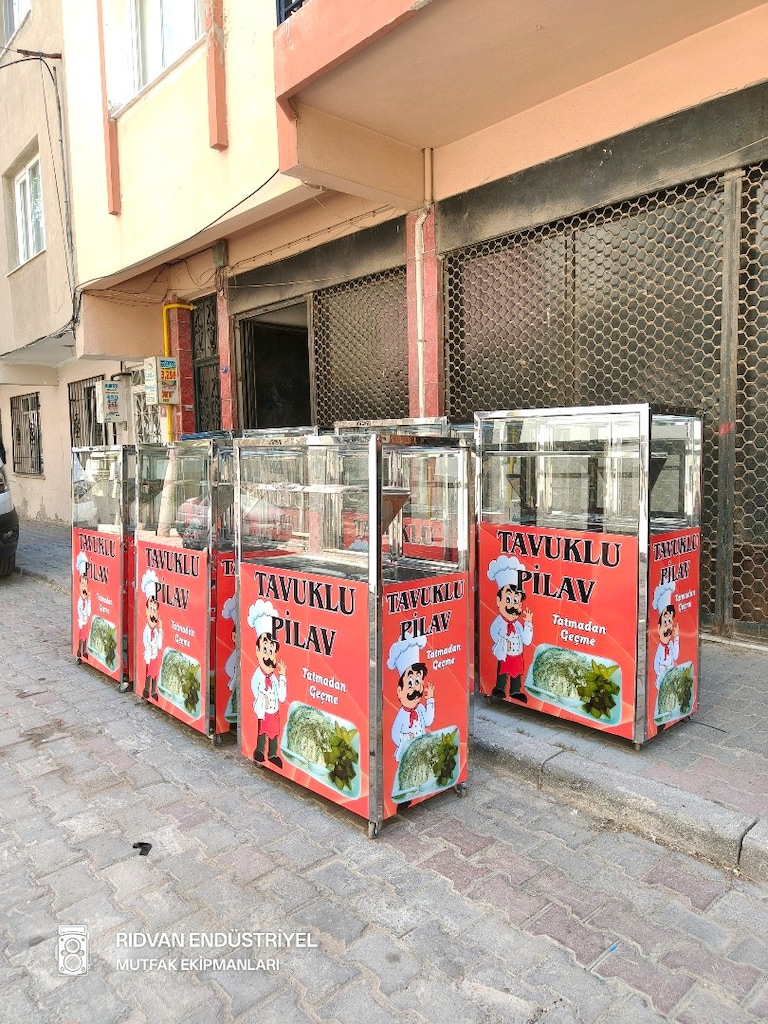pilav tezgahı seyyar pilav arabası tavuklu nohutlu pilavcı tezgahı - 13
