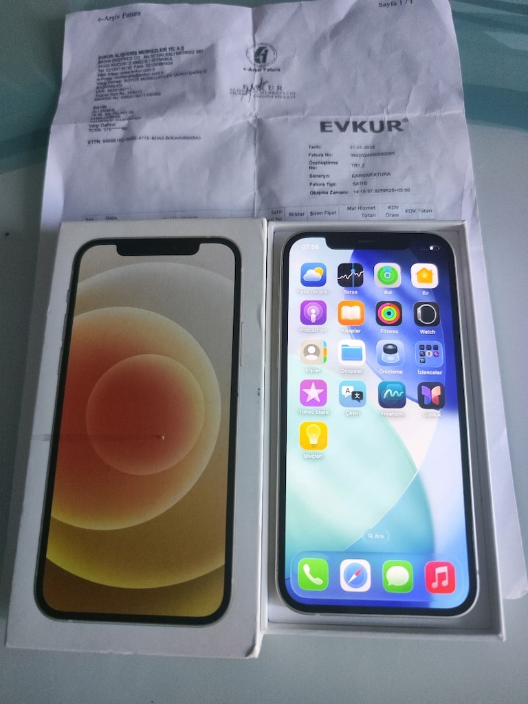 KARTA TAKSİT TR CİHAZİ İPHONE 12 128 GB PİL 81 KUTU FATURA VE ŞARJ - 4