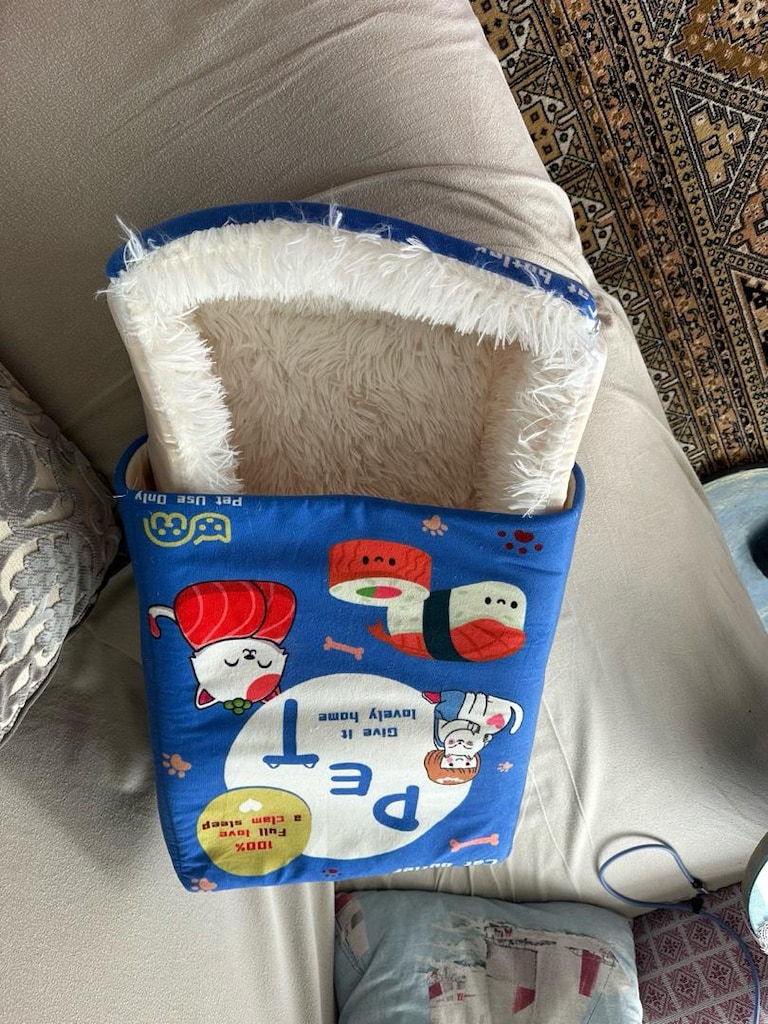 Beyaz Peluş Kırlent kedi için - 4