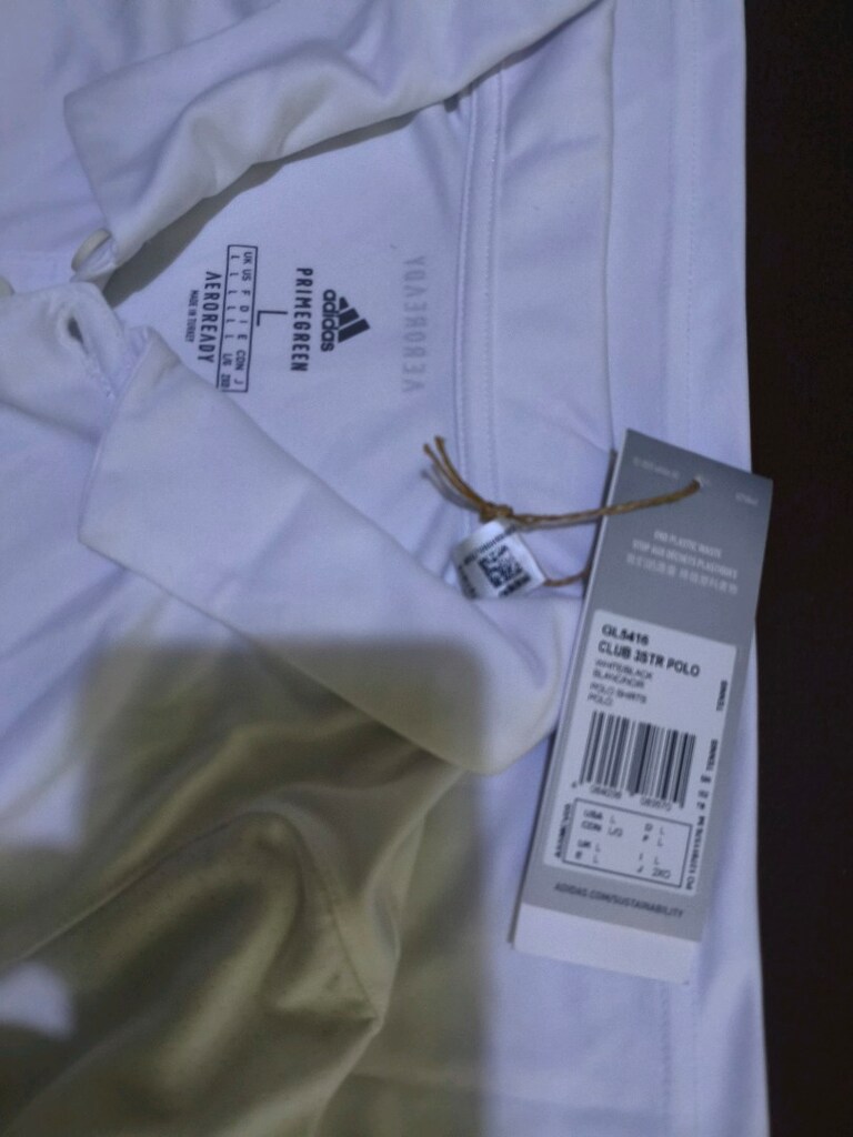 Adidas GK5416 3STR polo primegreen aeroready L Beden beyaz tişört - 5