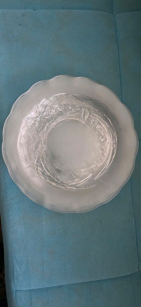6 adet cam tabak büyük boy kabartmalı - 2