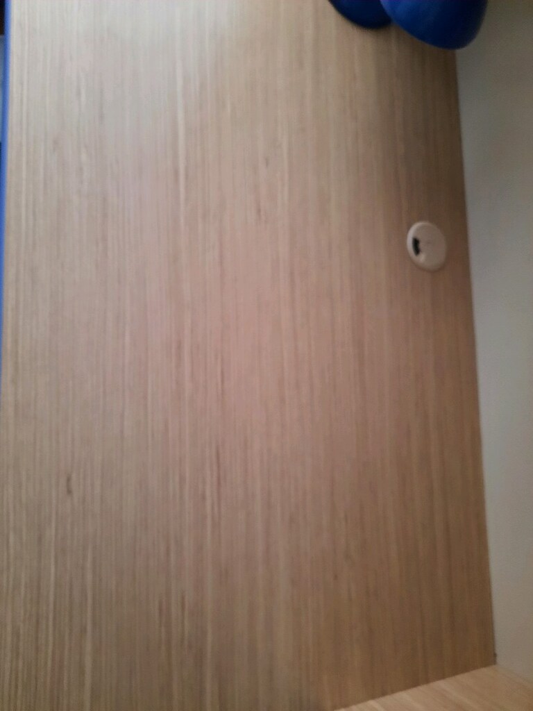 Ahşap mavi çizgili çalışma masası - 5