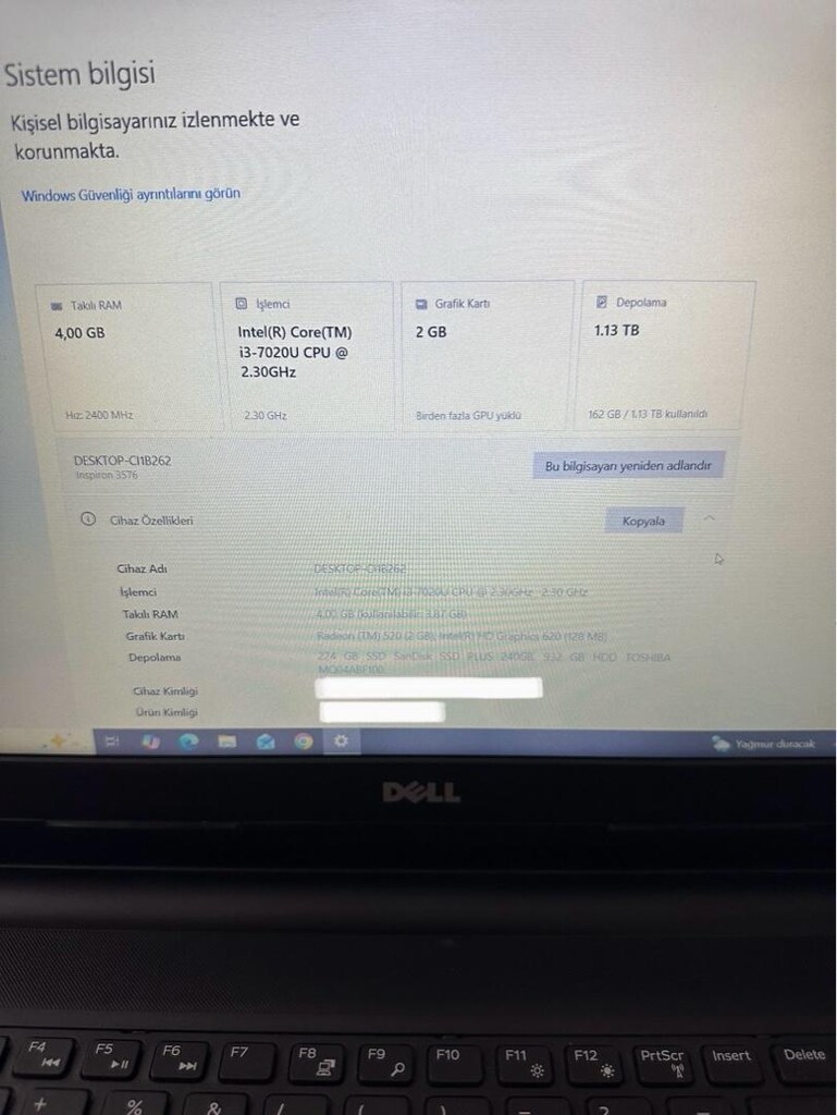 DELL İ3 İşlemcili 7020U 2.3GHZ Laptop - 2