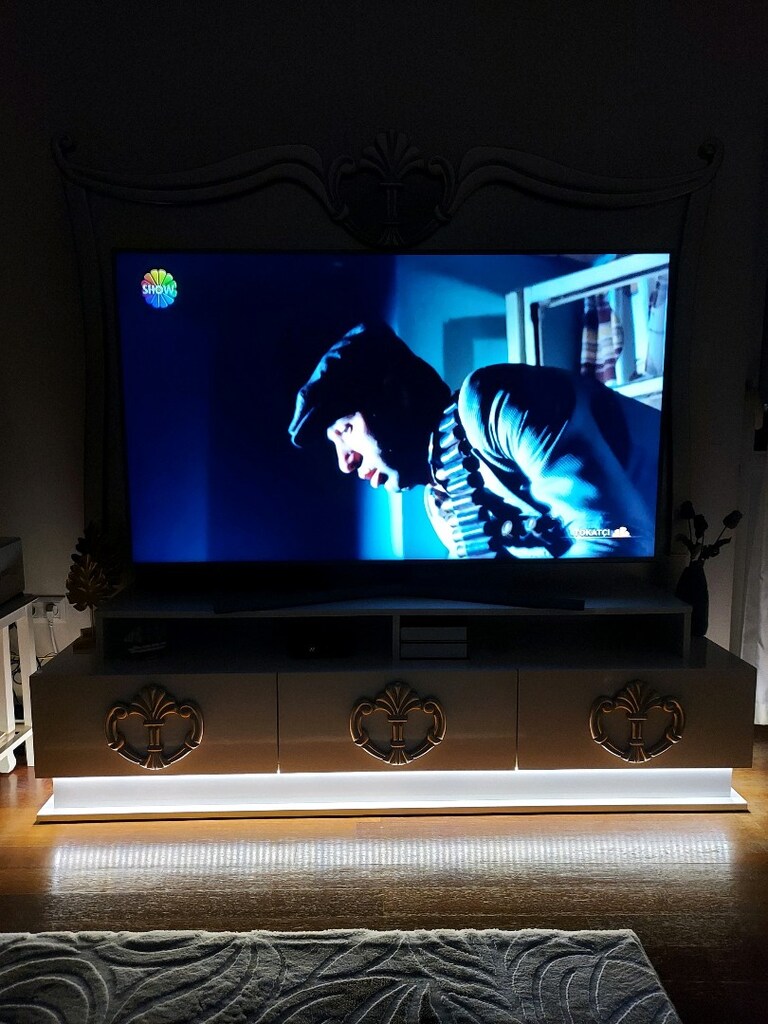 TV unitesi LED isikli tamami MDF tv konsolu cekmeceli - 3