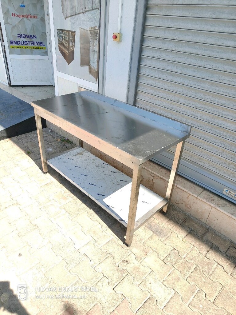 krom çalışma tezgahı hazır mutfak taban raflı krom tezgah - 5