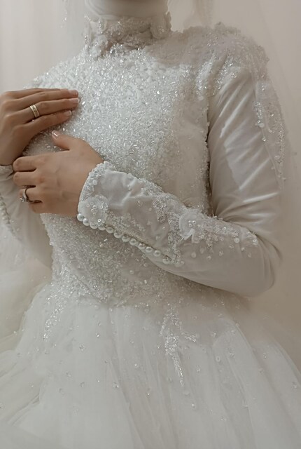 Tesettür Gelinlik 36 beden(Tacıyla birlikte)
