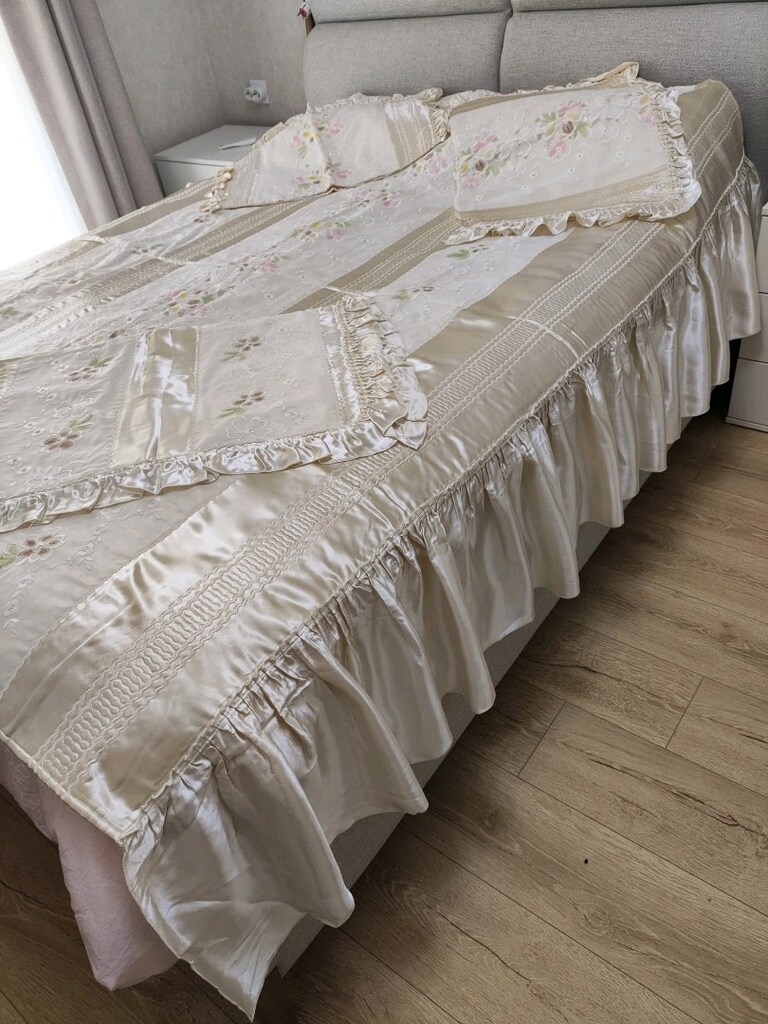çeyizlik saten yatak örtüsü 160A. 210 cm - 4