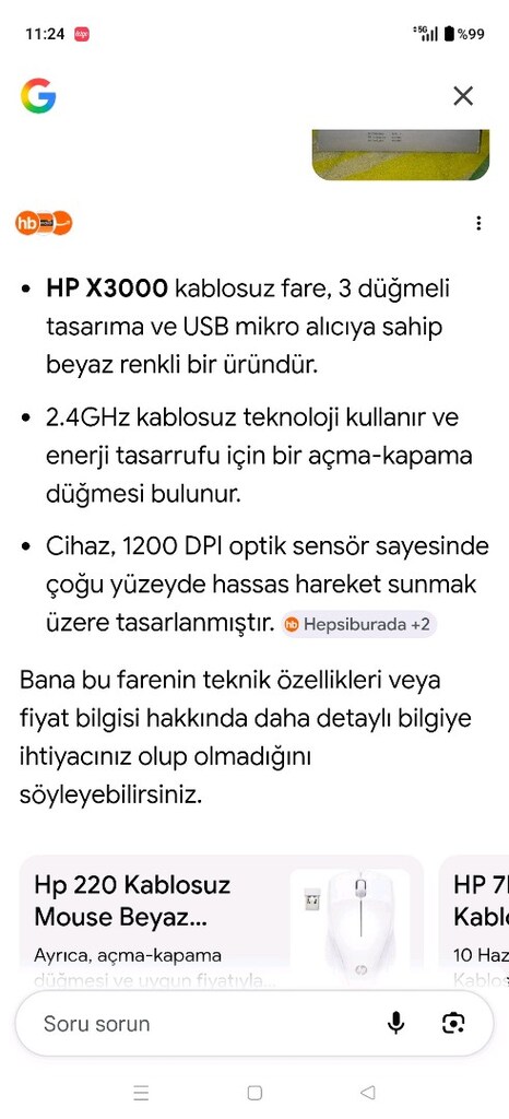 maus hp X3000 Wireles maus sıfır kutusunda açılmamış. - 7