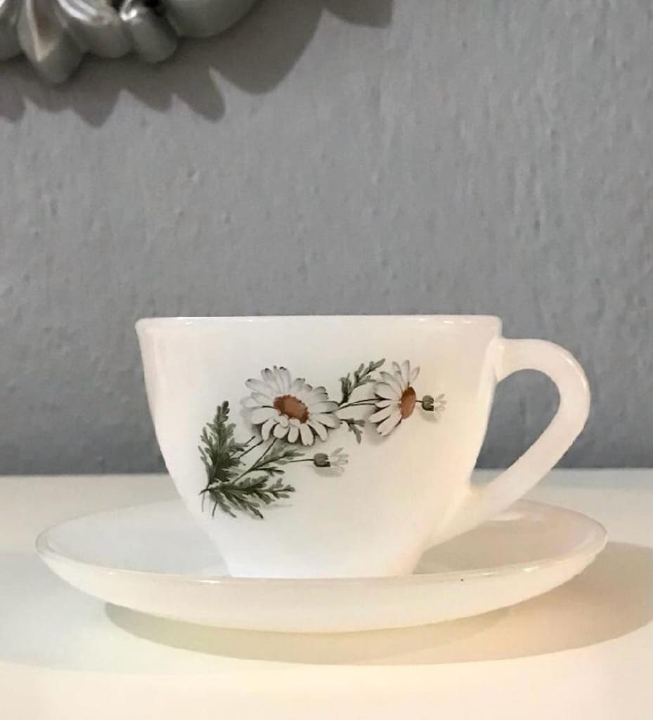 Fransız Arcopal Vintage Opalin Fincan - Büyük Boy