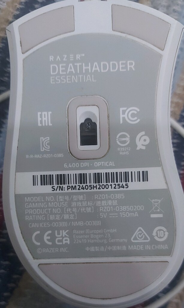 RAZER DEATHADDER ESSENTIAL 6400 DPI KABLOLU GAMING MOUSE-BEYAZ - 4