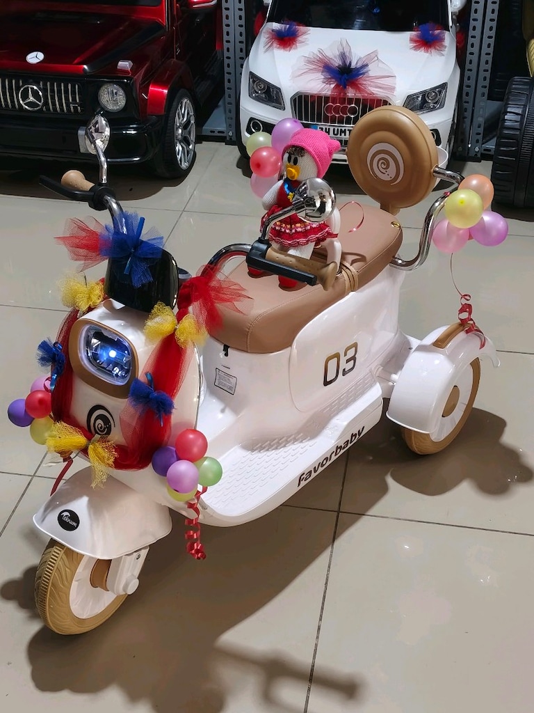 (YENİ ÜRÜN)2 KİŞİLİK VESPA KUMANDALI&MANUEL AKÜLÜ ARABA SCOOTER - 8