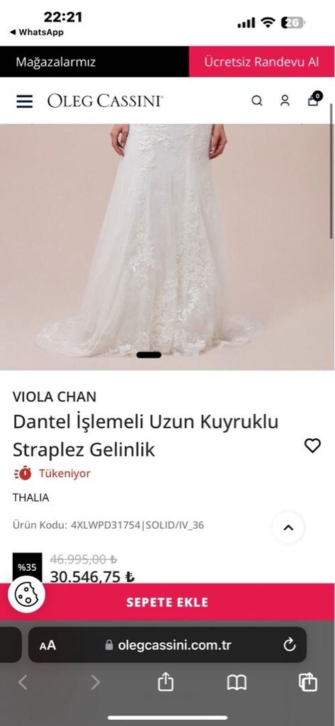oleg cassini dantel uzun kuyruk gelinlik - 3