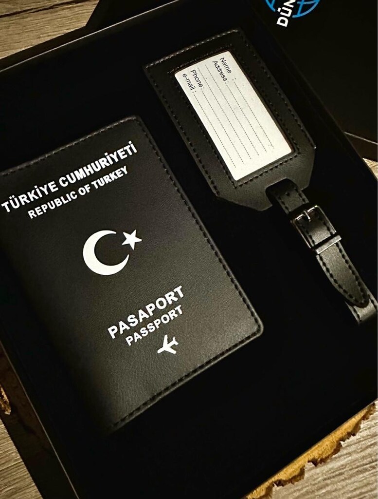 Pasaport Kılıfı, Pasaport Kabı Cüzdanı, Bagaj Valiz Etiketi 2’li Set - 2