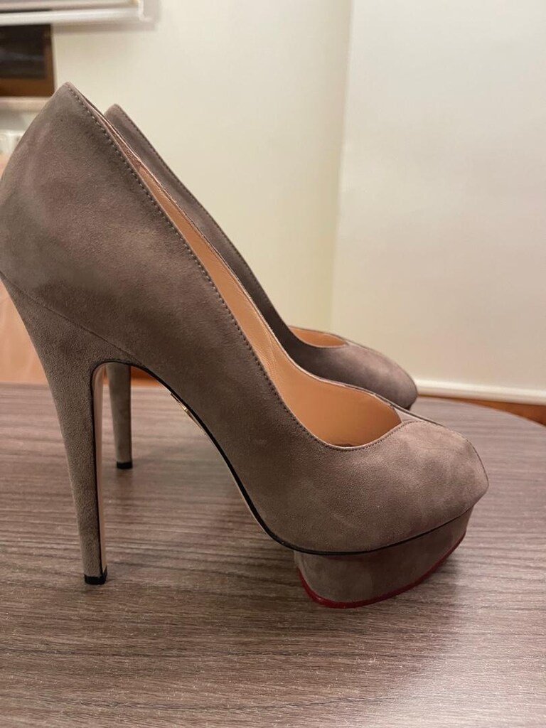 Charlotte Olympia Süet Topuklu Ayakkabı - 4