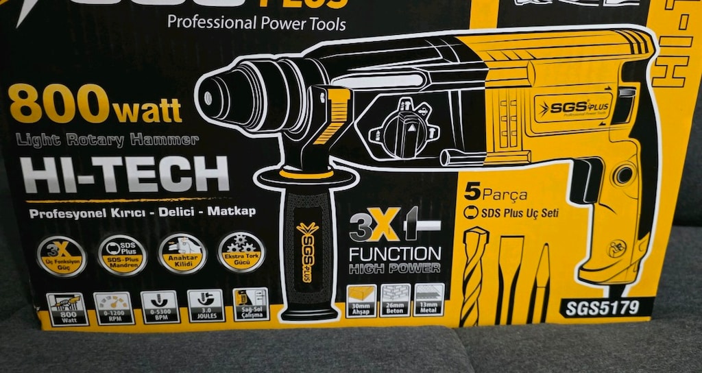 800 Watt SGSPLUS KIRICI DELİCİ MATKAP. ÇANTALI. Sıfır açılmadık kutu - 4