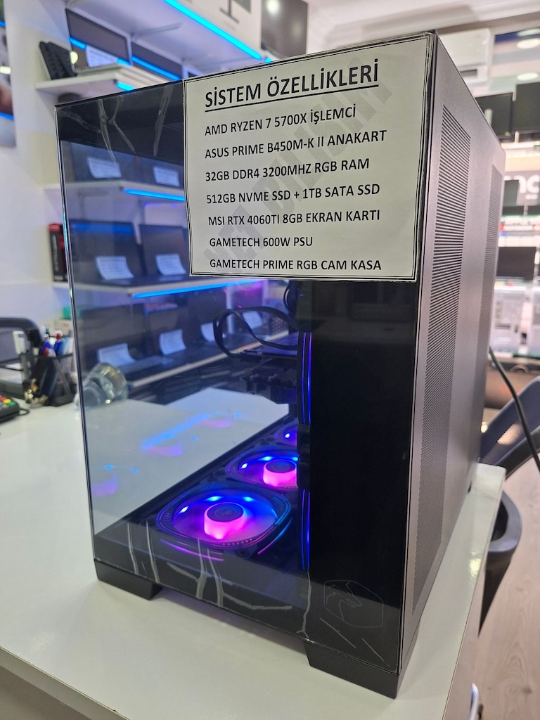 RYZEN 7 5700X RTX 4060 Ti 8GB DDR4 32GB RAM 512GB M2 SSD + 1TB SATA SD - 4