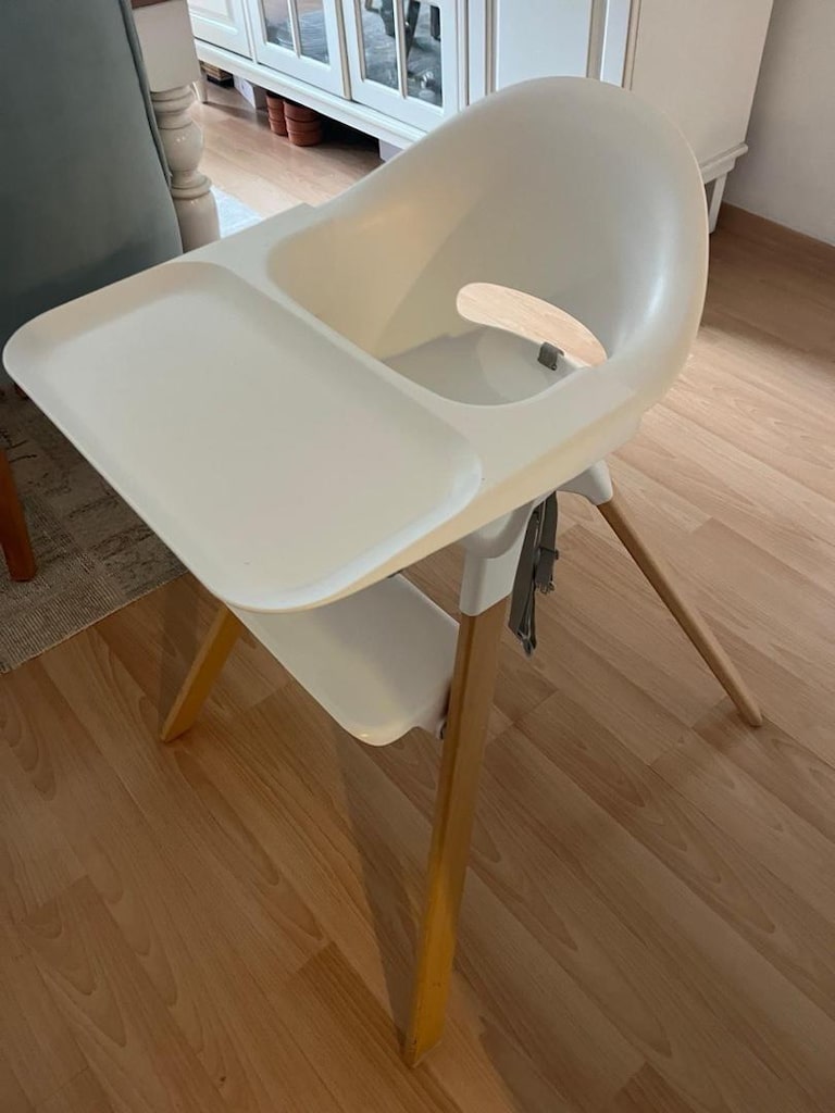 Stokke tertemiz beyaz mama sandalyesi - minder hediye - 5
