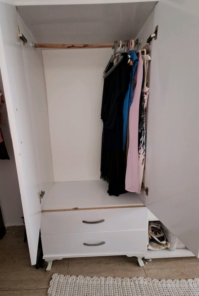 İki kapılı gardrop.White wardrobe. 180cmx80cm - 2